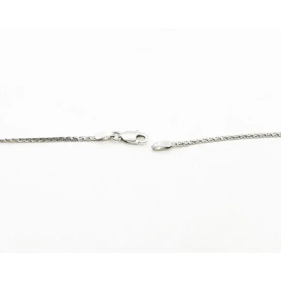 925 Silver & 14K GOLD Vintage Genuine Diamonds 2 Tone Chain Necklace NE3281